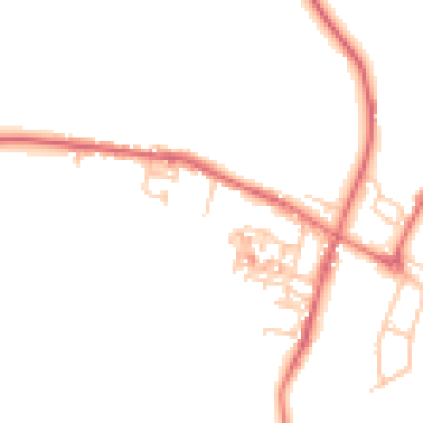 Daytime road noise heatmap for TS12 3EW