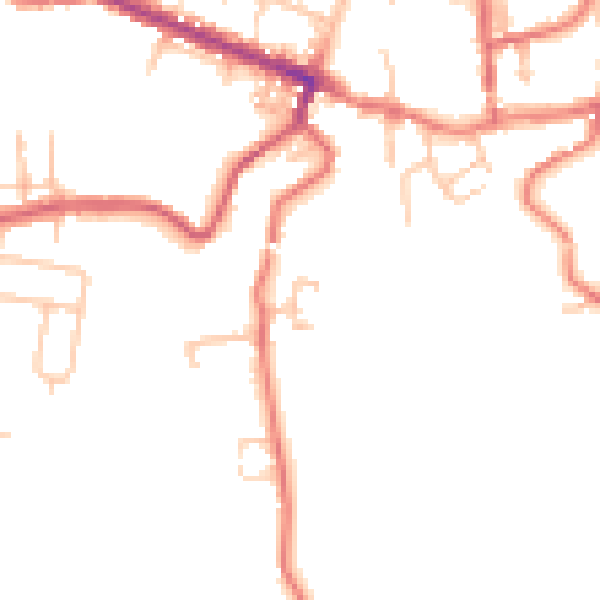Daytime road noise heatmap for TS13 4BX