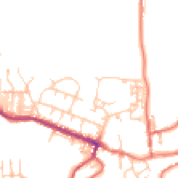 Daytime road noise heatmap for TS13 4BZ