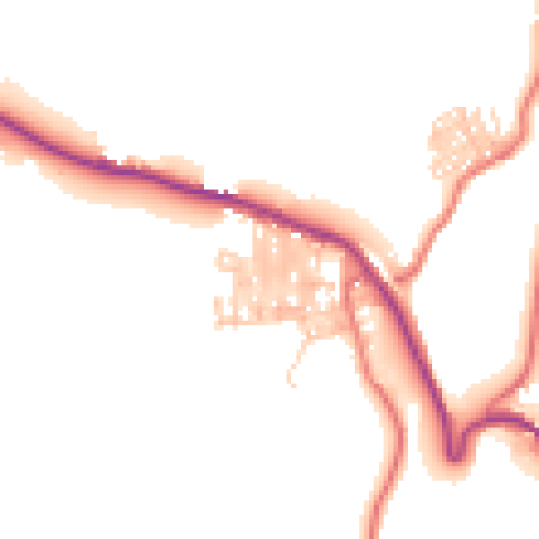 Daytime road noise heatmap for TS13 4DR