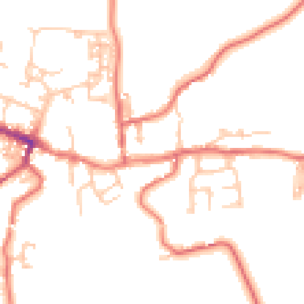Daytime road noise heatmap for TS13 4HA