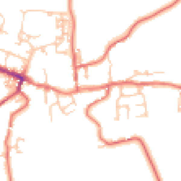 Daytime road noise heatmap for TS13 4HG