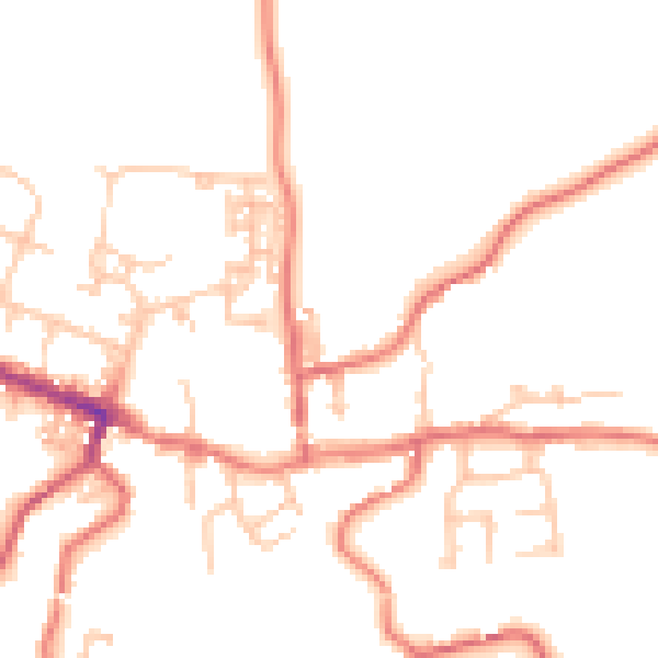 Daytime road noise heatmap for TS13 4JA