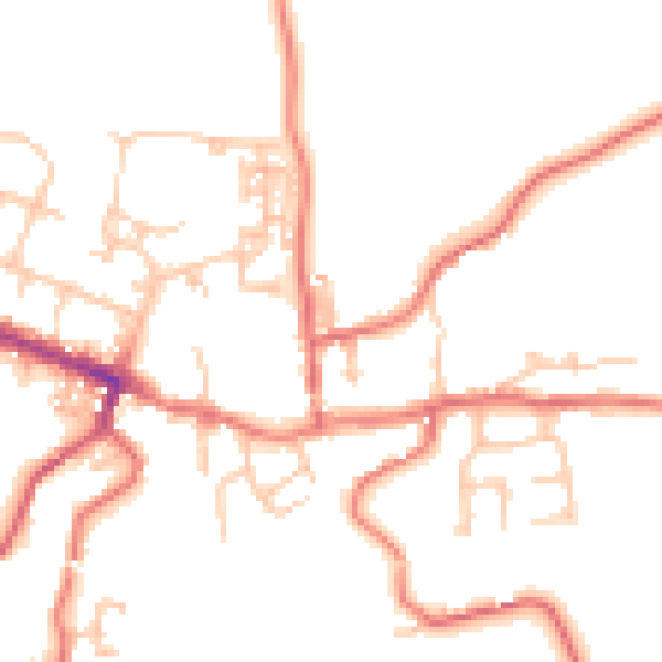Daytime road noise heatmap for TS13 4JB