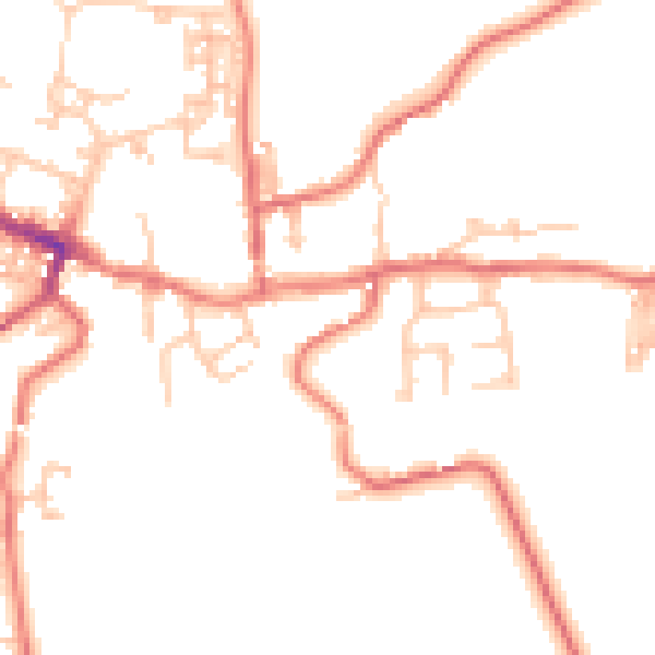 Daytime road noise heatmap for TS13 4JX