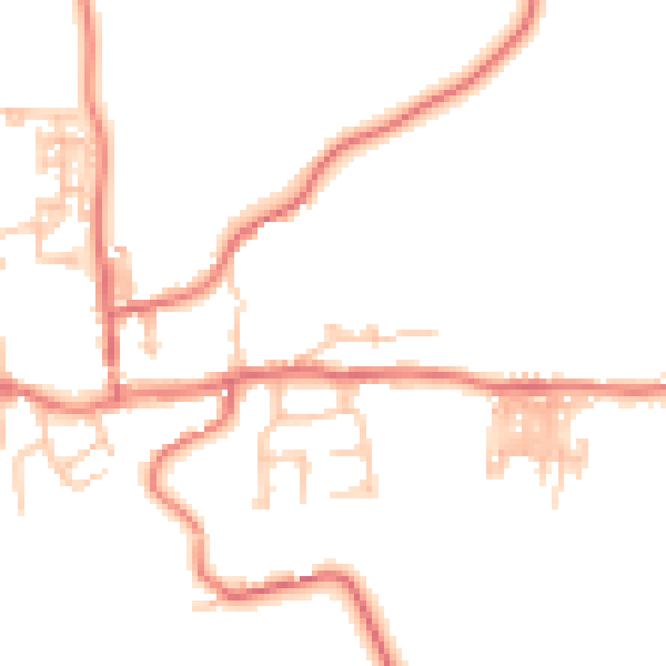 Daytime road noise heatmap for TS13 4LB