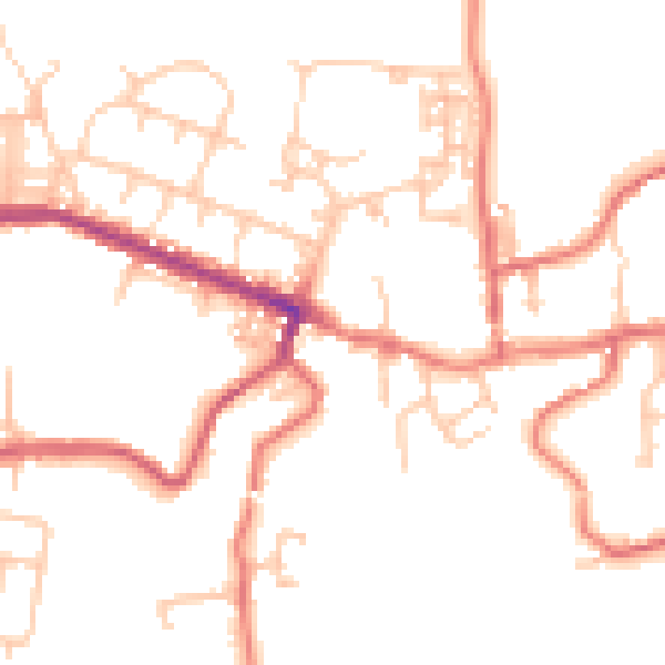 Daytime road noise heatmap for TS13 4PW