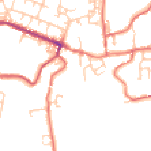 Daytime road noise heatmap for TS13 4QA