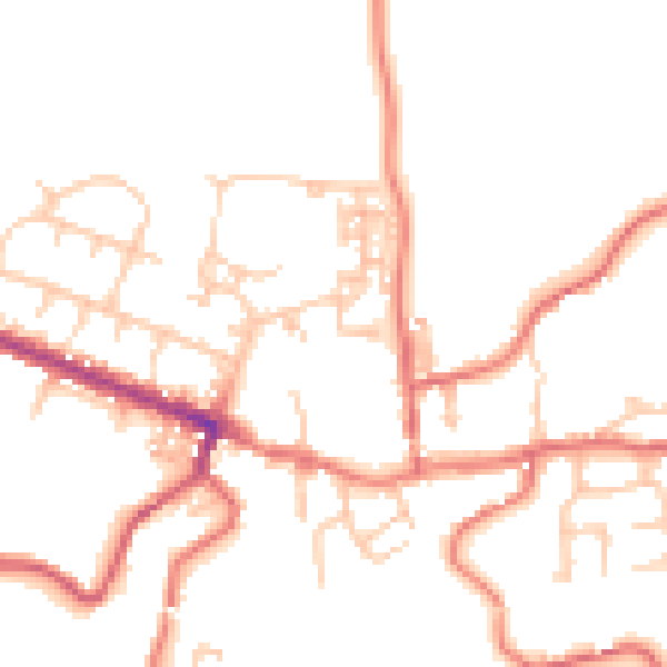 Daytime road noise heatmap for TS13 4XR