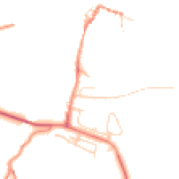 Daytime road noise heatmap for TS13 5BA