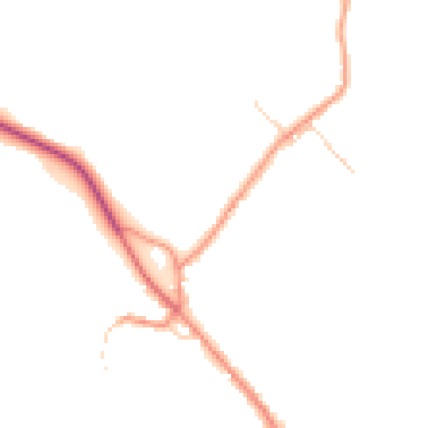 Daytime road noise heatmap for TS13 5JZ