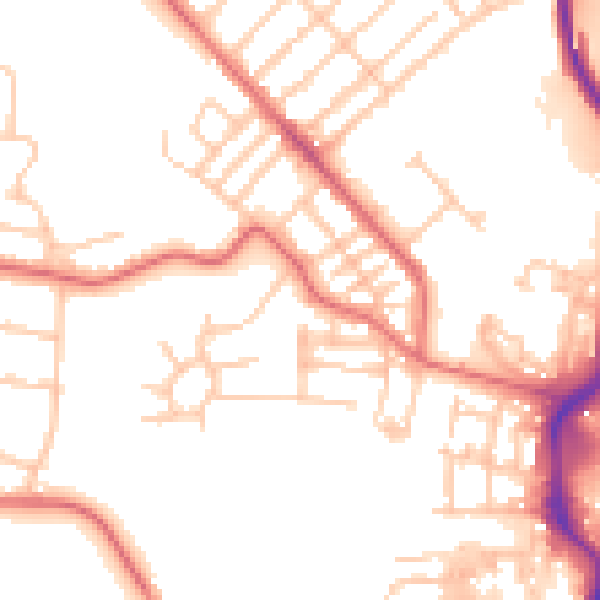 Daytime road noise heatmap for TS19 0AB