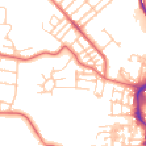 Daytime road noise heatmap for TS19 0AH