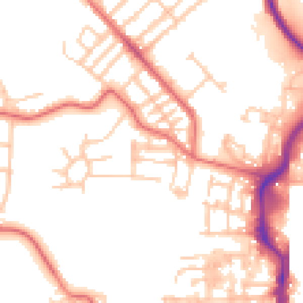 Daytime road noise heatmap for TS19 0AJ