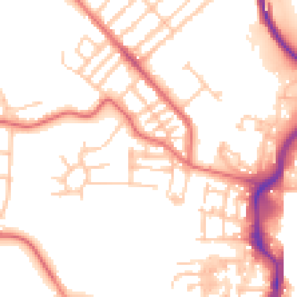 Daytime road noise heatmap for TS19 0AL