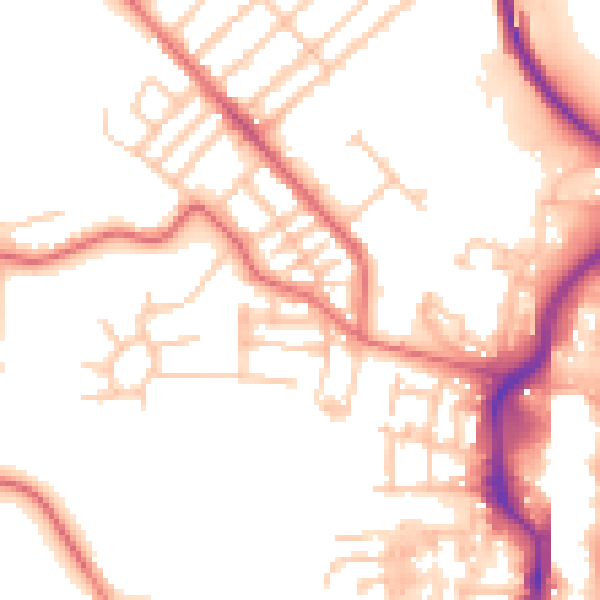 Daytime road noise heatmap for TS19 0AP