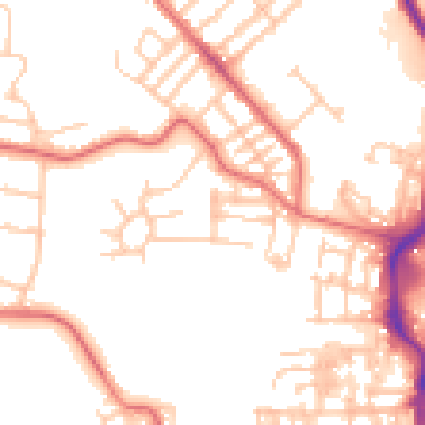 Daytime road noise heatmap for TS19 0AQ