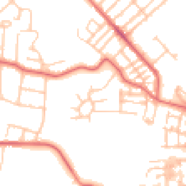 Daytime road noise heatmap for TS19 0AY
