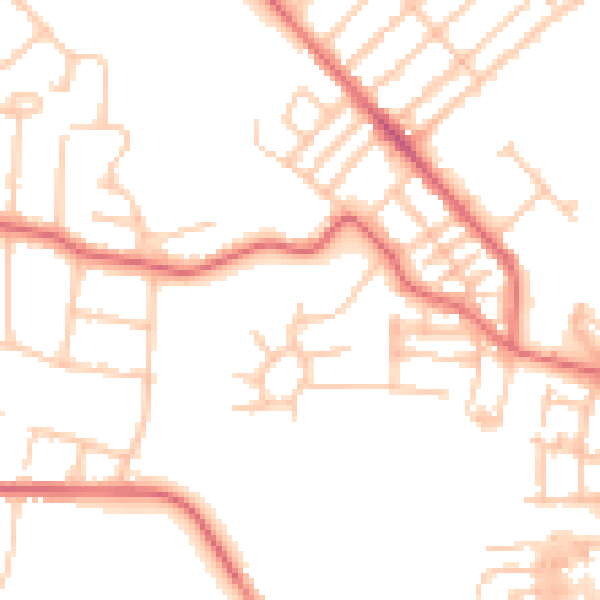 Daytime road noise heatmap for TS19 0AZ