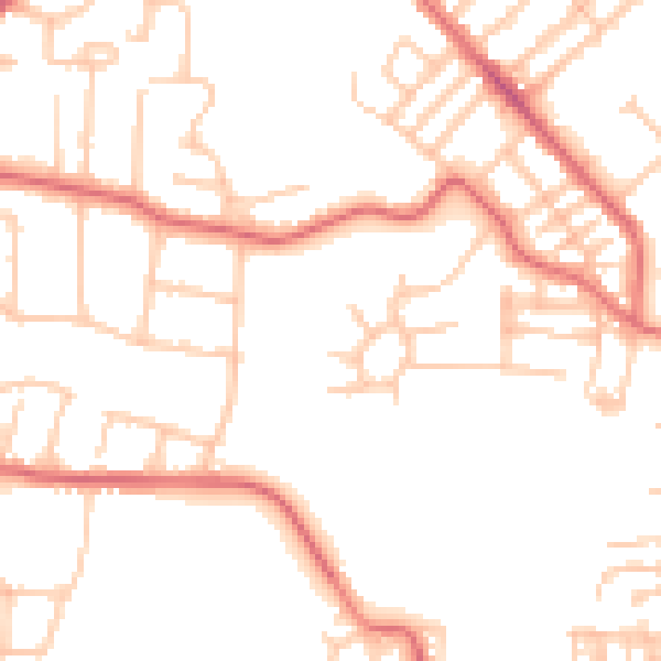 Daytime road noise heatmap for TS19 0BA