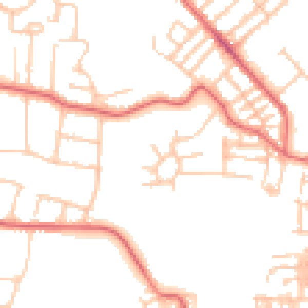 Daytime road noise heatmap for TS19 0BB