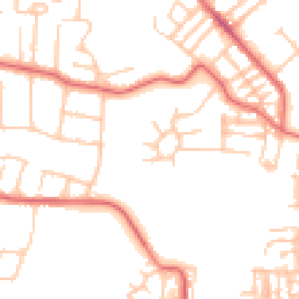 Daytime road noise heatmap for TS19 0BE