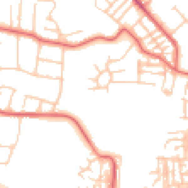 Daytime road noise heatmap for TS19 0BG