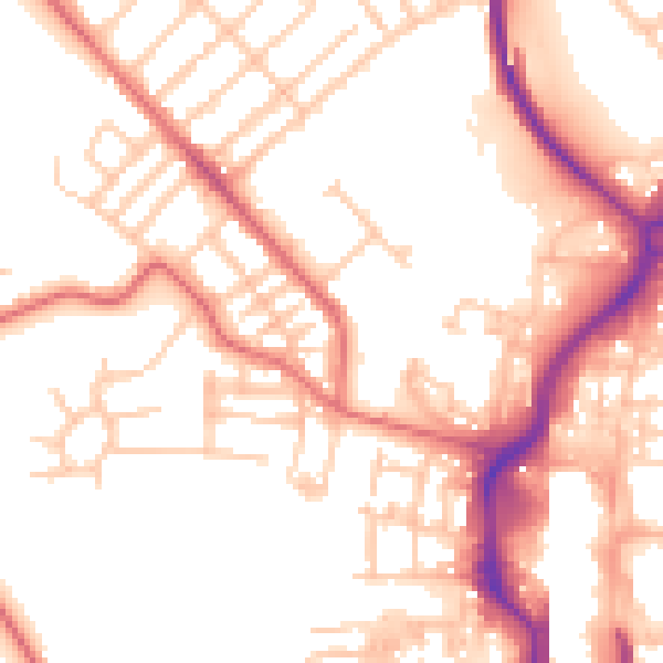 Daytime road noise heatmap for TS19 0BP