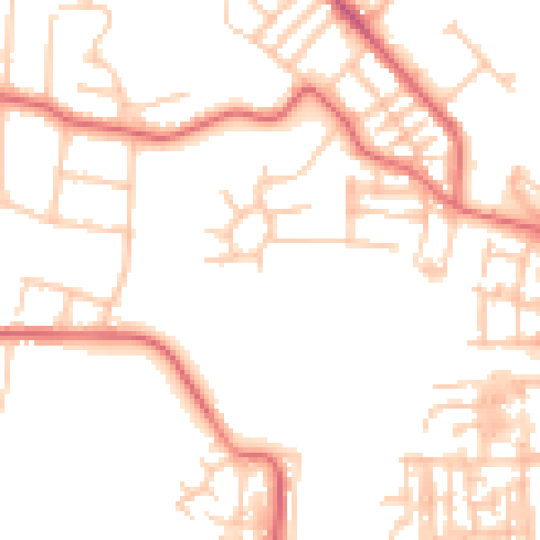 Daytime road noise heatmap for TS19 0BQ