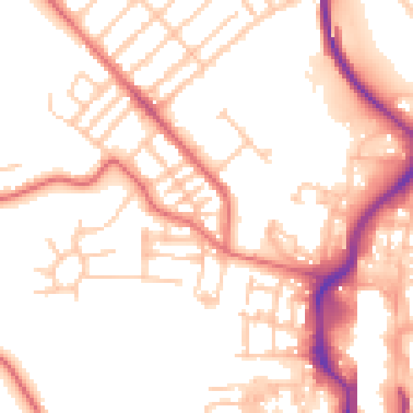 Daytime road noise heatmap for TS19 0BX