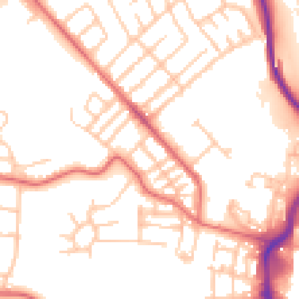 Daytime road noise heatmap for TS19 0DA