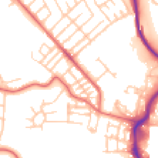 Daytime road noise heatmap for TS19 0DD