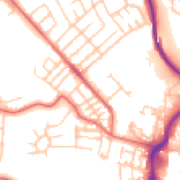 Daytime road noise heatmap for TS19 0DE