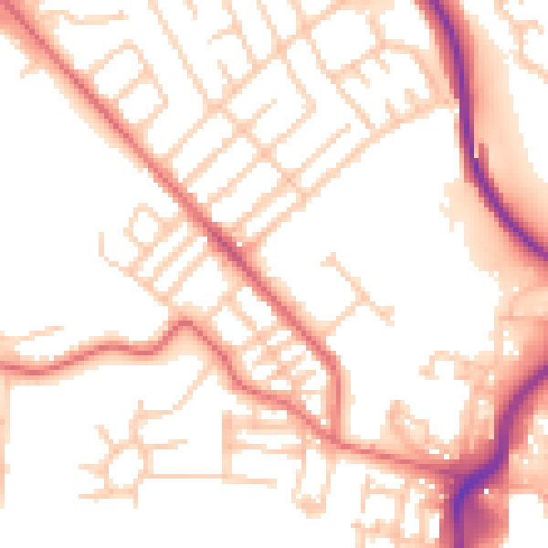 Daytime road noise heatmap for TS19 0DF
