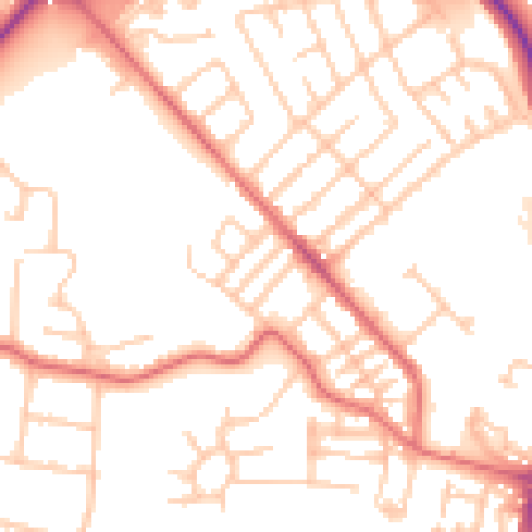 Daytime road noise heatmap for TS19 0DL