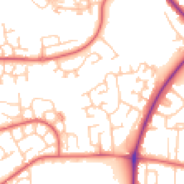 Daytime road noise heatmap for TS19 0QP