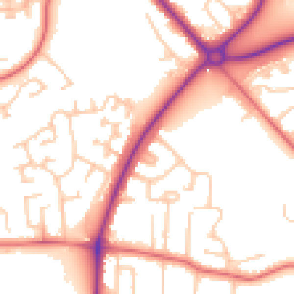 Daytime road noise heatmap for TS19 0RF