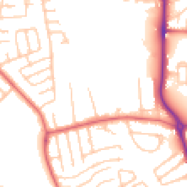 Daytime road noise heatmap for TS19 7AB