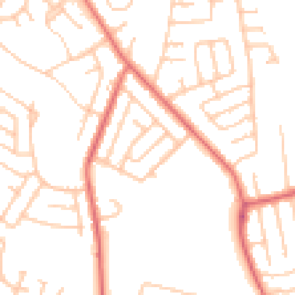 Daytime road noise heatmap for TS19 7AU