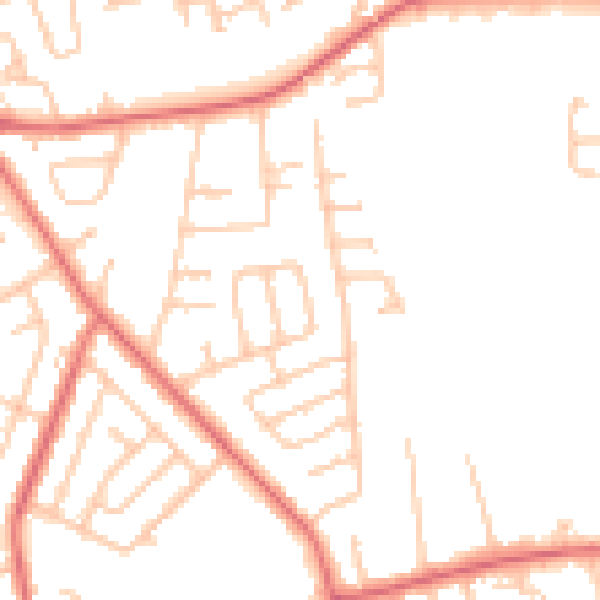 Daytime road noise heatmap for TS19 7DQ
