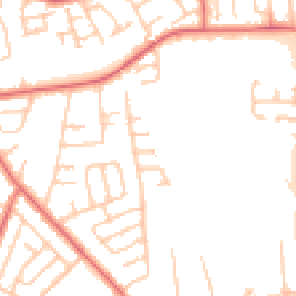 Daytime road noise heatmap for TS19 7DS