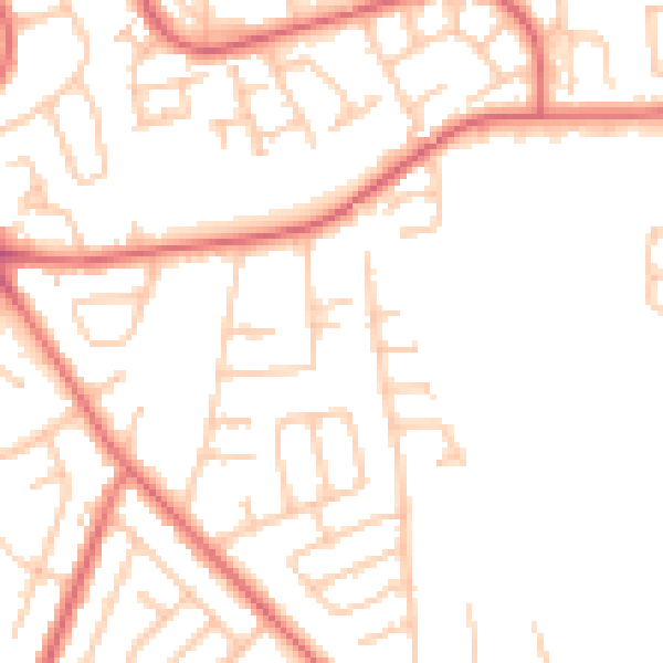 Daytime road noise heatmap for TS19 7EN