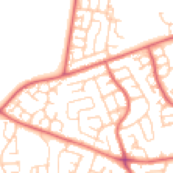 Daytime road noise heatmap for TS19 7JP