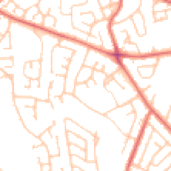 Daytime road noise heatmap for TS19 7NU