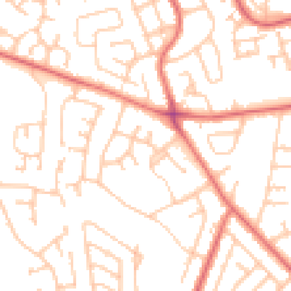 Daytime road noise heatmap for TS19 7PF