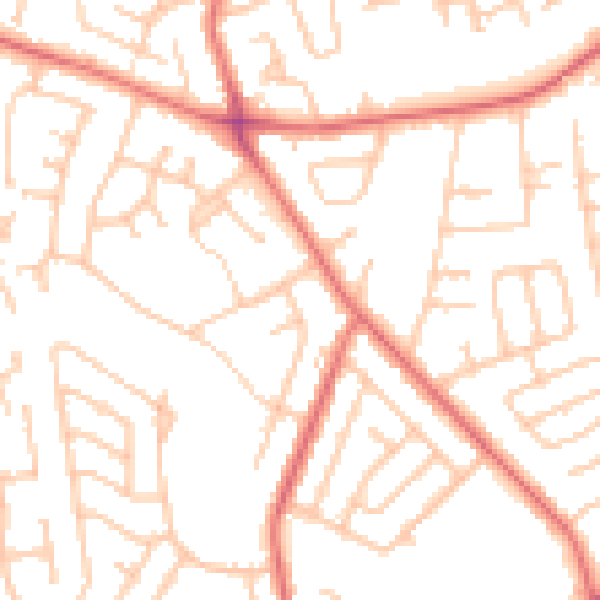 Daytime road noise heatmap for TS19 7PU