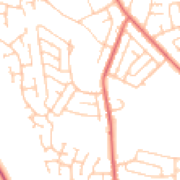 Daytime road noise heatmap for TS19 7QR