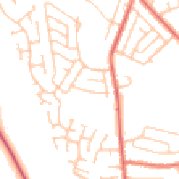 Daytime road noise heatmap for TS19 7QY