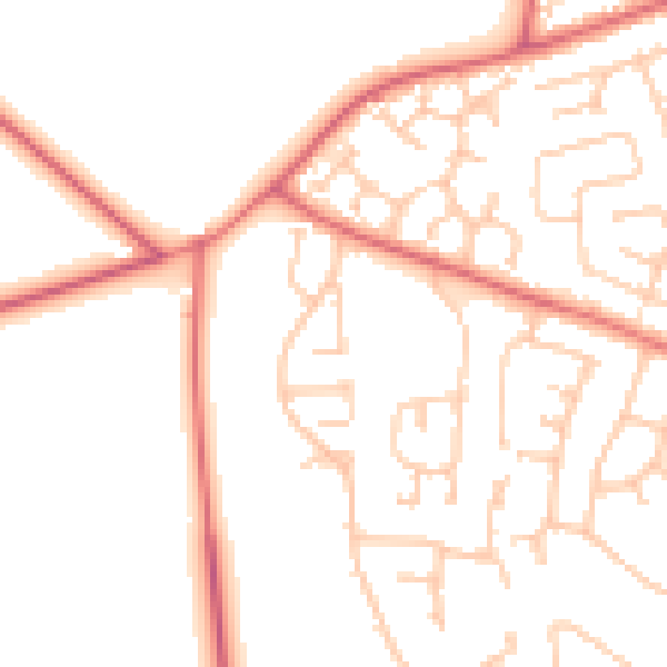 Daytime road noise heatmap for TS19 7SB