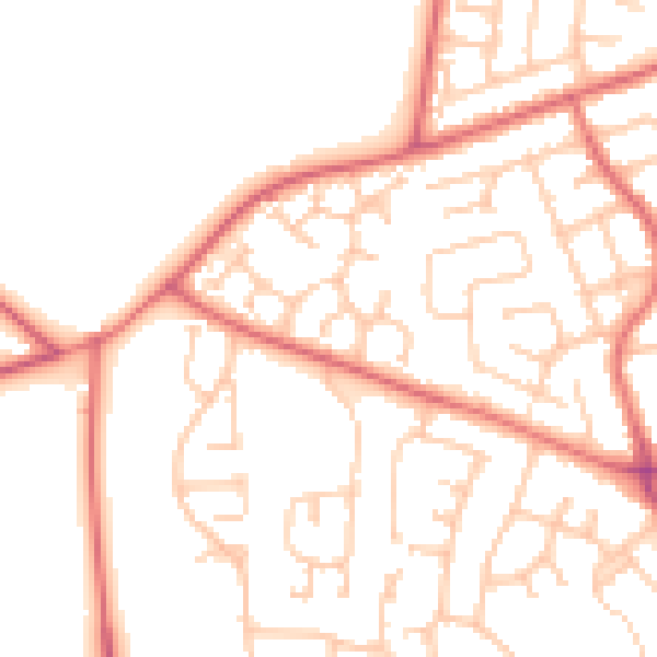 Daytime road noise heatmap for TS19 7SP